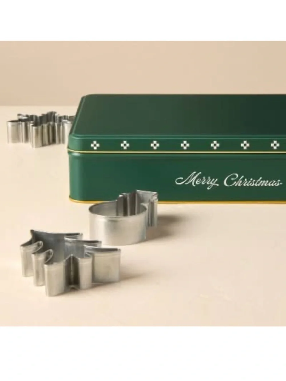 Merry Christmas Holiday Gift Tin & Set of 8 Cookie Cutter Set - Hearth & Hand